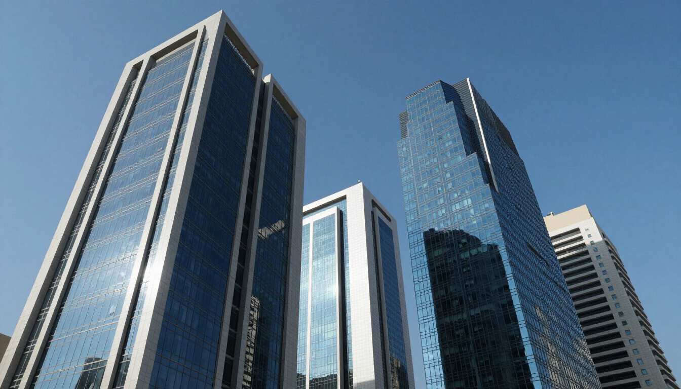 Modern architectural lines in a Cairo business district